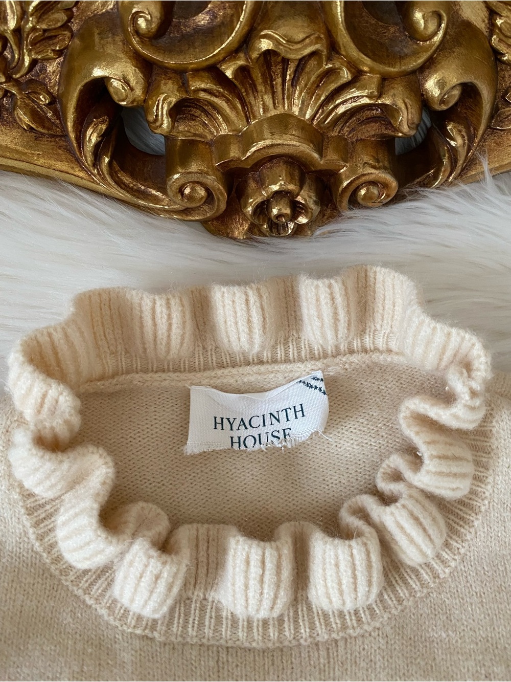Hyacinth House Ramona Frilled Cream Sweater - Picture 12 of 14